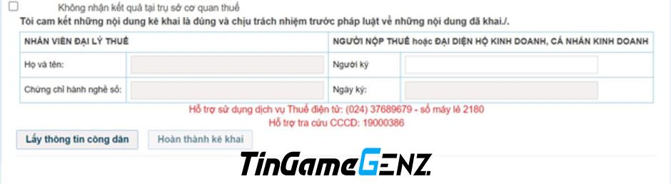 Cách cập nhật thông tin Căn cước công dân trong đăng ký thuế