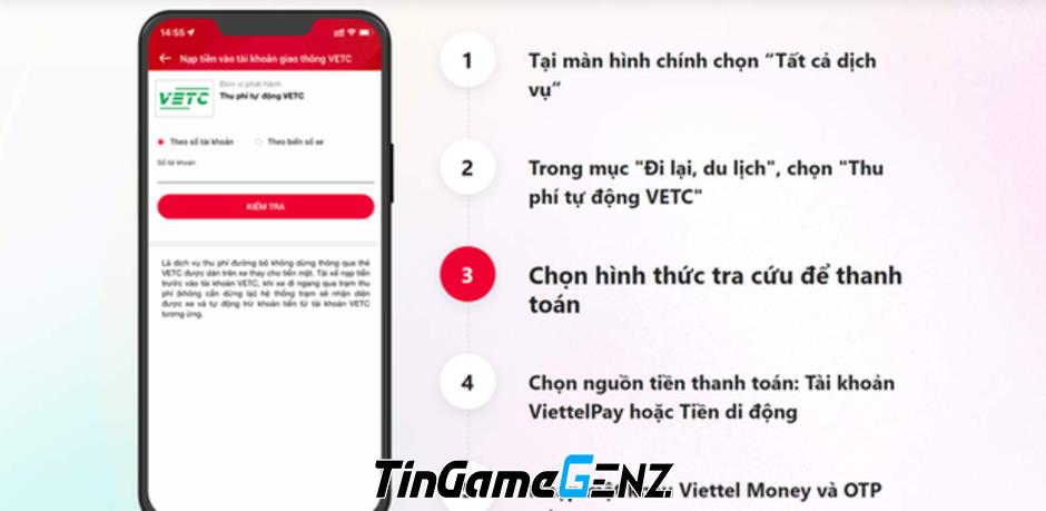 Cách sử dụng điện thoại di động để nộp phí VETC tự động