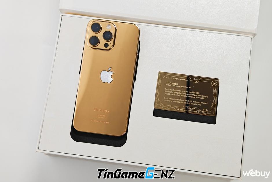 Cận Cảnh iPhone 16 Pro Max Mạ Vàng 24K: Chỉ 200 Chiếc Trên Thế Giới, Giá Gần 100 Triệu Đồng!