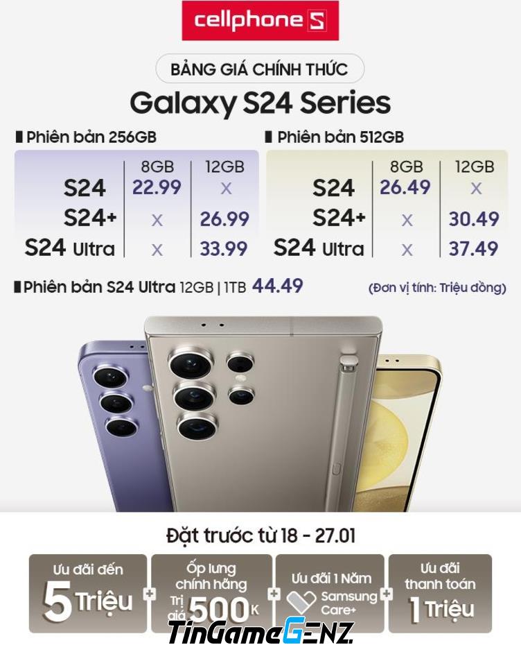 CellphoneS giới thiệu Galaxy S24 series, khách hàng được ưu đãi 6 triệu khi lên đời.