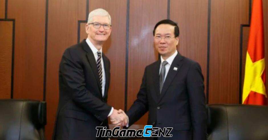 CEO Apple Tim Cook chia sẻ ý kiến khi gặp Chủ tịch nước Võ Văn Thưởng.