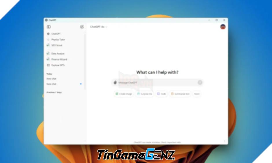 "ChatGPT Chính Thức Ra Mắt Ứng Dụng Dành Cho Windows: Trải Nghiệm Trí Tuệ Nhân Tạo Đỉnh Cao"