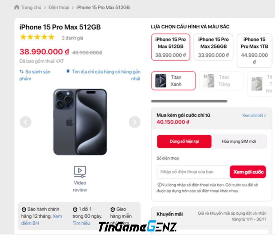 Địa chỉ mua iPhone 15 Pro Max chính hãng với giá 