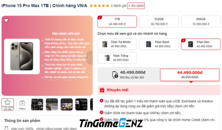 Địa chỉ mua iPhone 15 Pro Max chính hãng với giá 