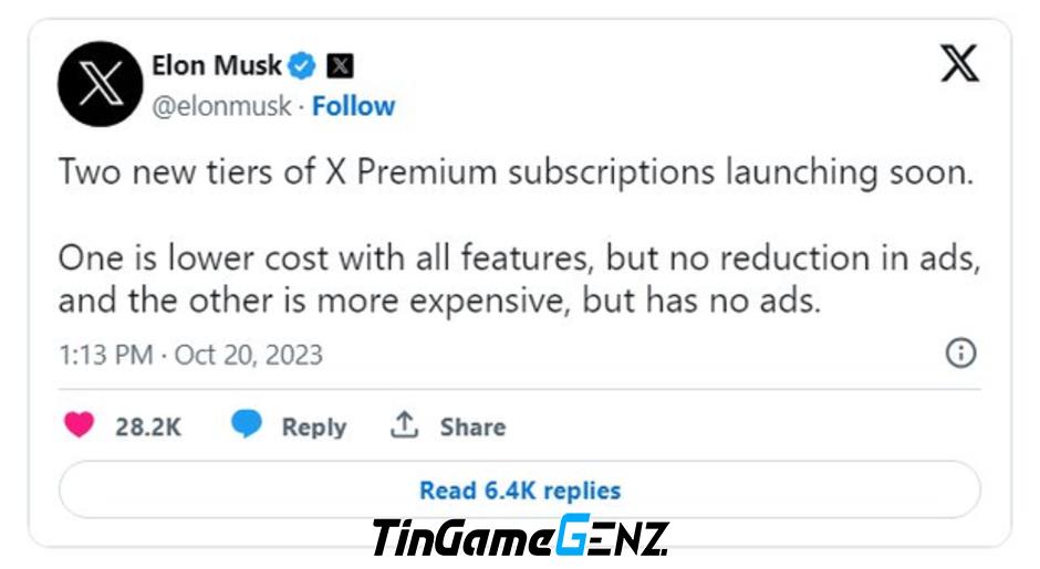 Elon Musk tung ra phương thức mới để kiếm tiền từ người dùng.