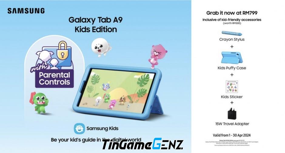 Galaxy Tab A9 Kids: Máy tính bảng trẻ em mới, giá 4,1 triệu đồng