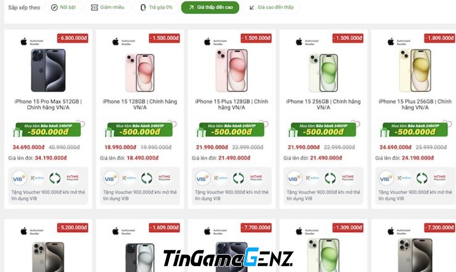 Giá iPhone 15 Series Tháng 10/2024: Xu Hướng Tăng Giảm Đột Biến Bạn Cần Biết!