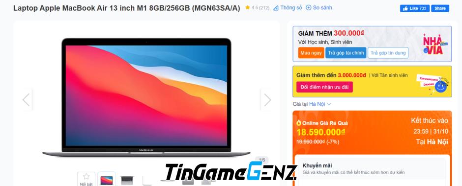 Giá MacBook tháng 10: Khám phá mức giá hấp dẫn chỉ từ 18,59 triệu đồng!