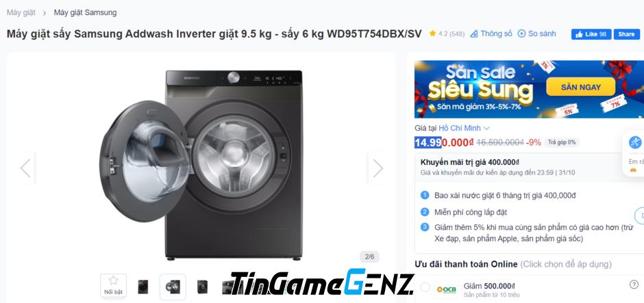 "Giá Máy Giặt Samsung Inverter Giảm Đến 44%: Cơ Hội Vàng Đầu Tư Cho Gia Đình Bạn!"