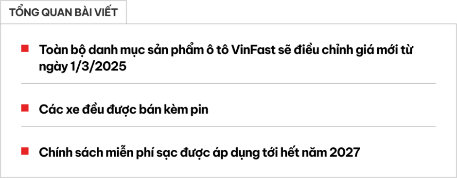 Giá Niêm Yết Mới Của Loạt Xe VinFast Tháng 3: VF 3 Chỉ Từ 299 Triệu, VF 9 Chưa Đến 1,5 Tỷ Kèm Theo Ưu Đãi Miễn Phí Sạc Đến 2027!