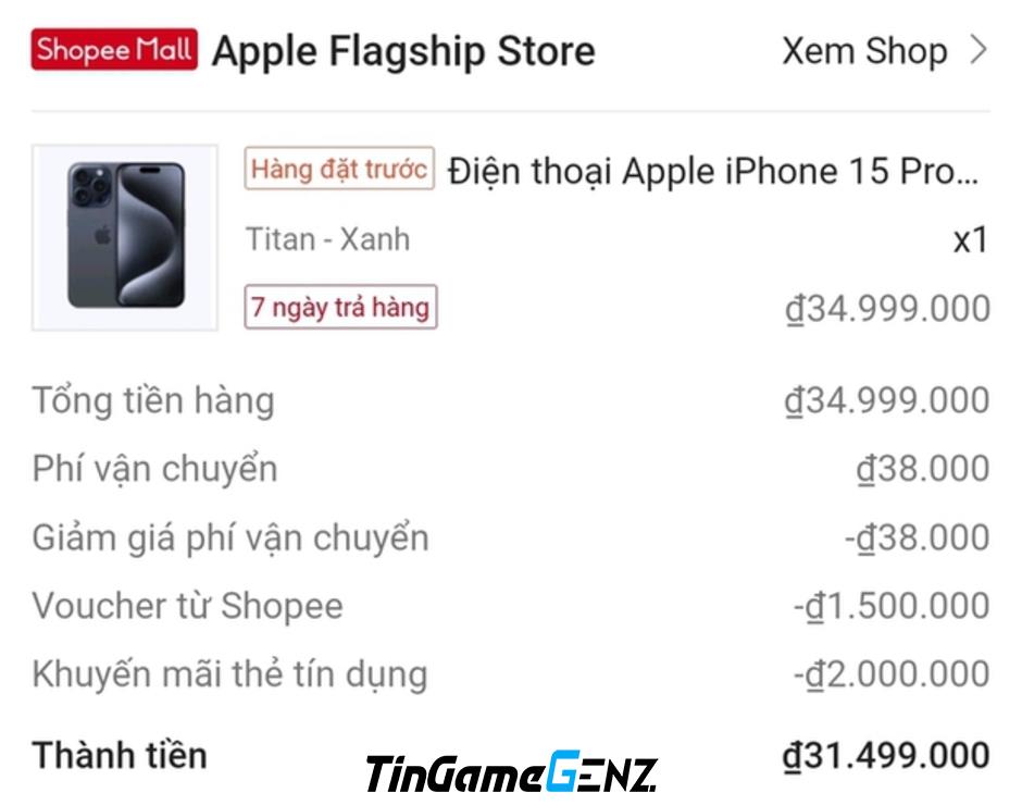 Giá rẻ nhất iPhone 15 Pro Max tại Việt Nam.