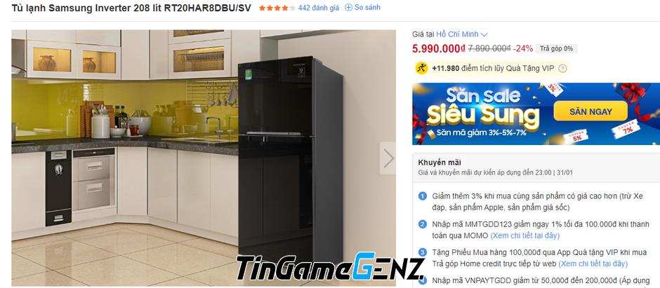 Giảm giá lên đến 23 triệu đồng cho tủ lạnh Samsung Inverter trước Tết.