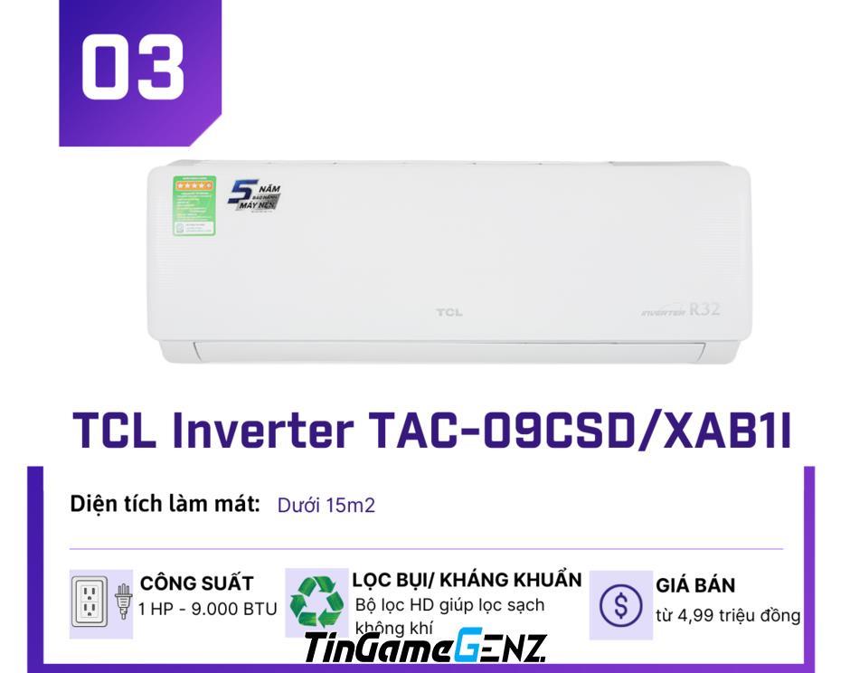 Giảm giá mạnh: Top 5 điều hoà Inverter tháng 4