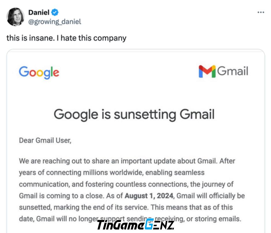 Google có đóng cửa dịch vụ Gmail hay không?