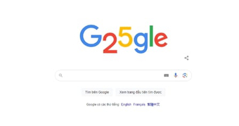 Google kỷ niệm sinh nhật lần thứ 25 bằng việc thay đổi logo bằng Doodle tái hiện ngày đầu tiên.