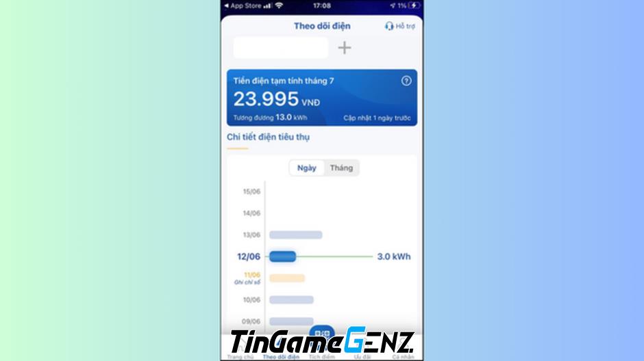 Hướng dẫn cách theo dõi số điện tiêu thụ hàng ngày