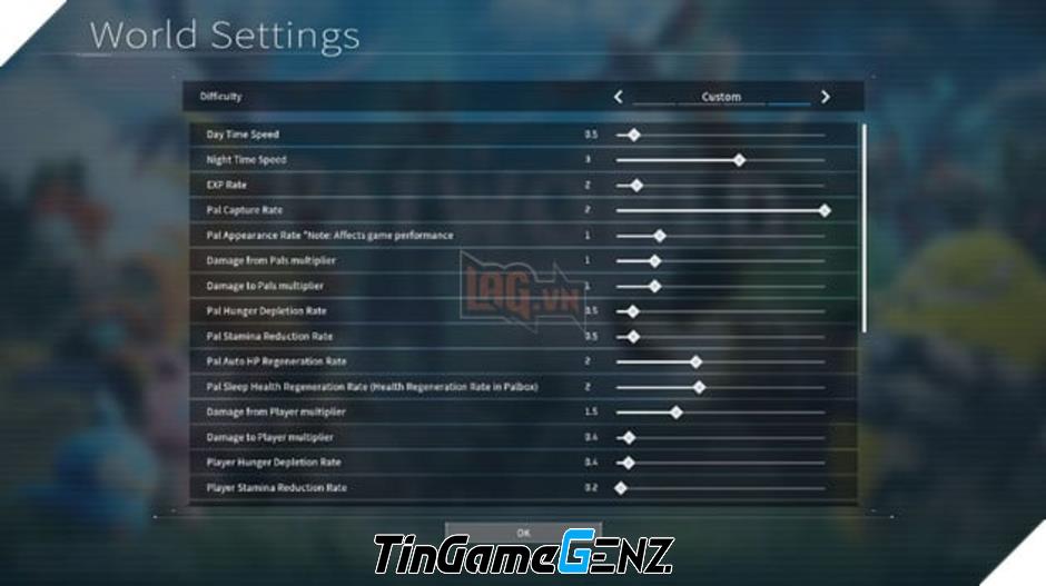 Hướng dẫn setting đồ hoạ và độ khó trước khi chơi Palworld