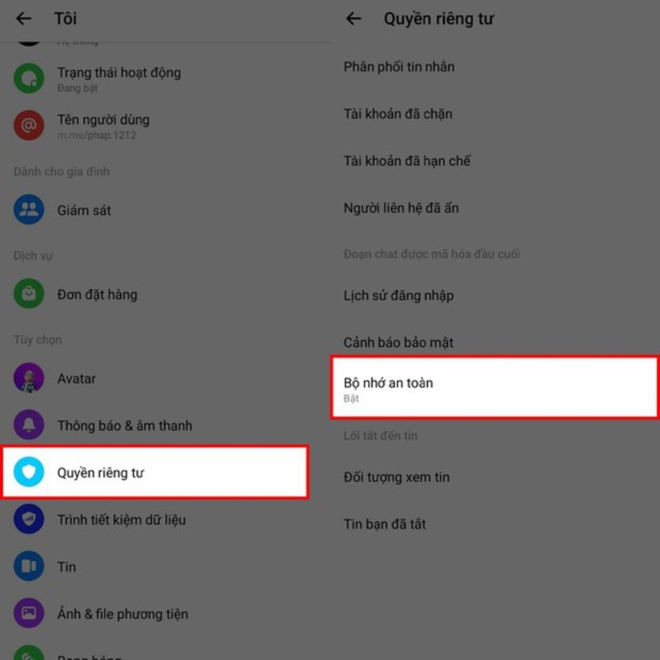 Hướng dẫn tắt tính năng bộ nhớ an toàn trên Messenger để không bị làm phiền khi sử dụng thiết bị khác