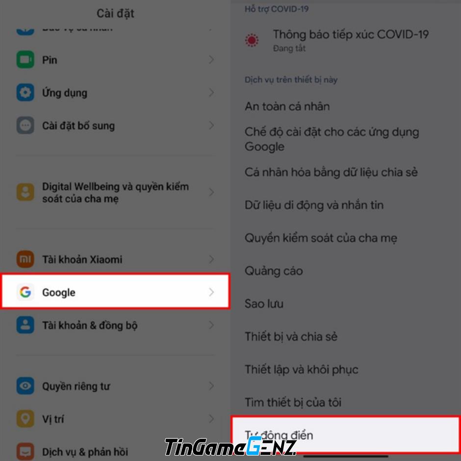 Hướng dẫn tự động điền mã xác minh trên điện thoại Android