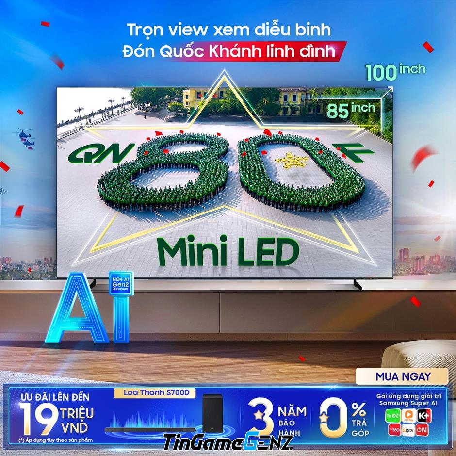 Khám Phá Âm Thanh Đẳng Cấp: Tận Hưởng Đại Lễ Quốc Khánh Với Samsung AI TV Khám Phá Âm Thanh Đẳng Cấp: Tận Hưởng Đại Lễ Quốc Khánh Với Samsung AI TV