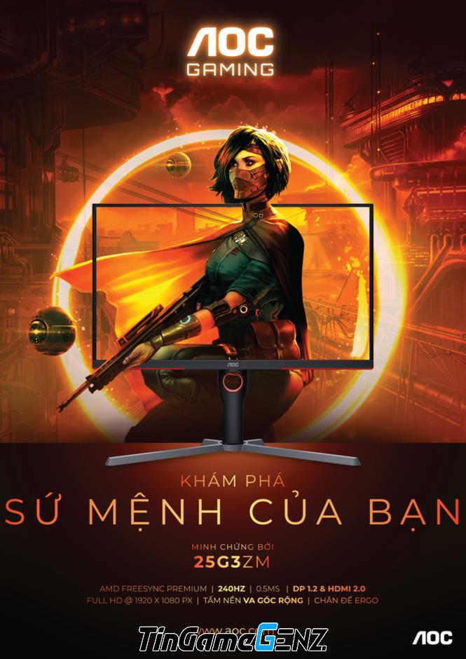 "Khám Phá AOC 25G3ZM: Màn Hình Gaming 240Hz Đỉnh Cao Giúp Tối Ưu Trải Nghiệm Chiến Trận"