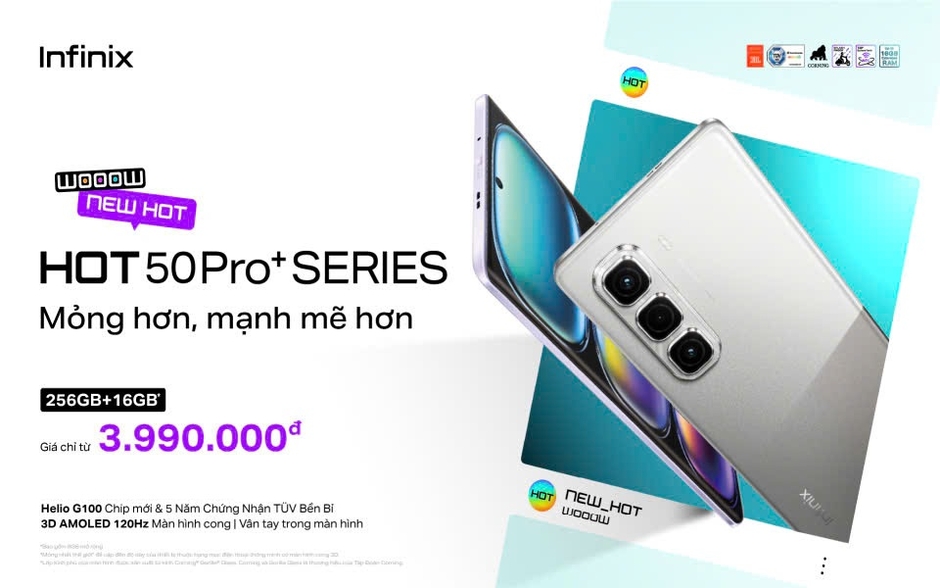 "Khám Phá Infinix HOT 50 Pro+Series: Điện Thoại Màn Cong Siêu Mỏng Chất Lượng, Giá Dưới 5 Triệu Đồng"