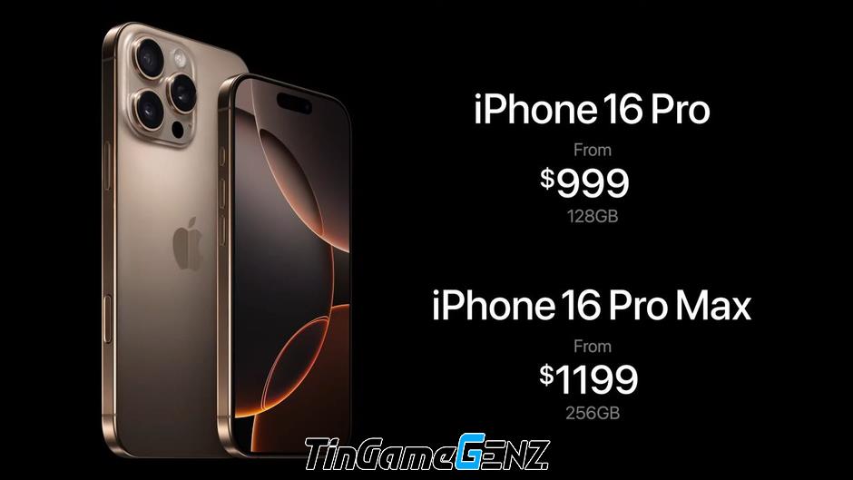 Khám Phá iPhone 16 Pro và 16 Pro Max: Màu Sắc Sang Trọng, Màn Hình Khủng, Giá Không Thay Đổi!