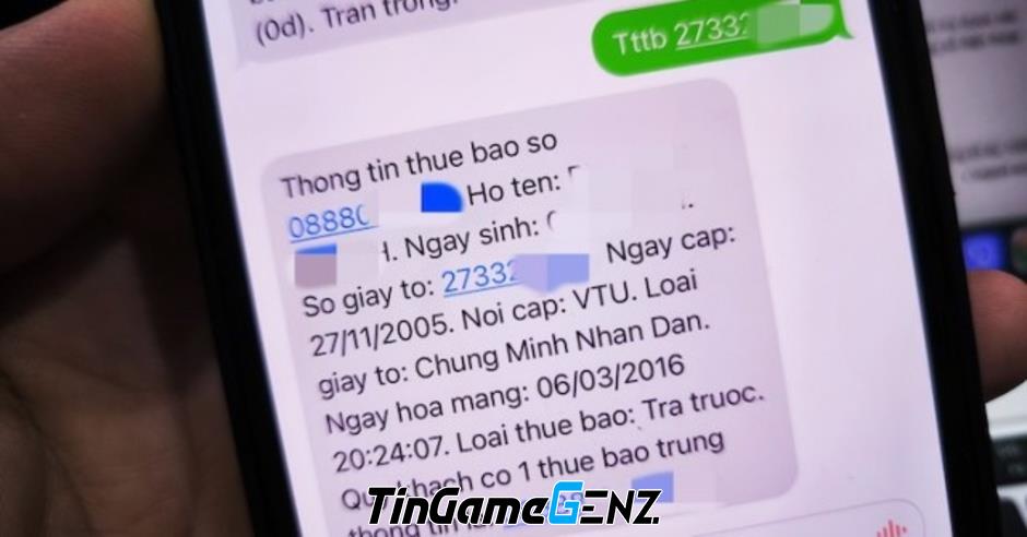 Kiểm tra CCCD có đăng ký số điện thoại lạ qua tin nhắn SMS