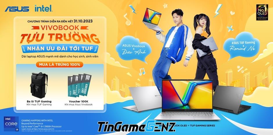 Laptop ASUS Vivobook & TUF Gaming dành cho tân sinh viên mùa tựu trường.