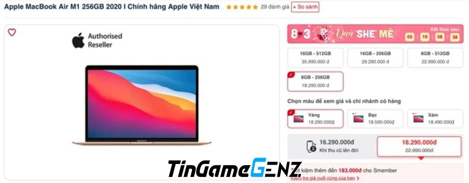 Macbook Air M1 đời đầu giảm giá tại đại lý Việt Nam: Thông tin mới nhất.