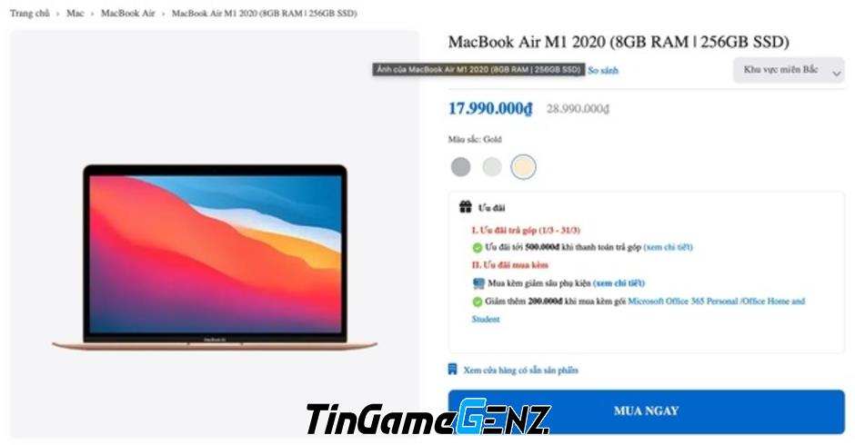 Macbook Air M1 đời đầu giảm giá tại đại lý Việt Nam: Thông tin mới nhất.