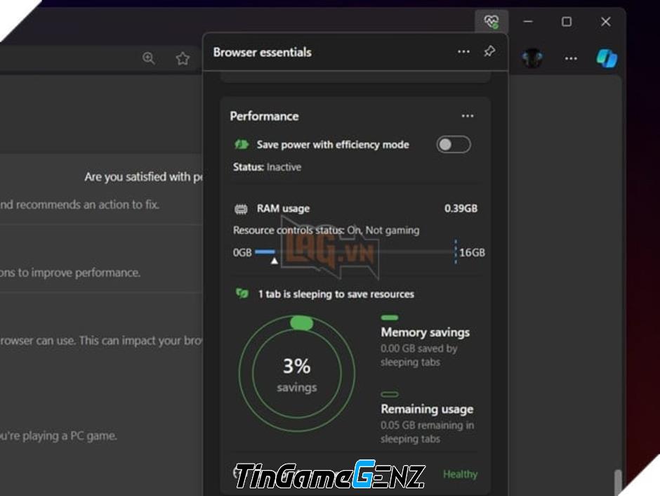 Microsoft cập nhật tính năng cho phép người dùng kiểm soát RAM trên trình duyệt Edge