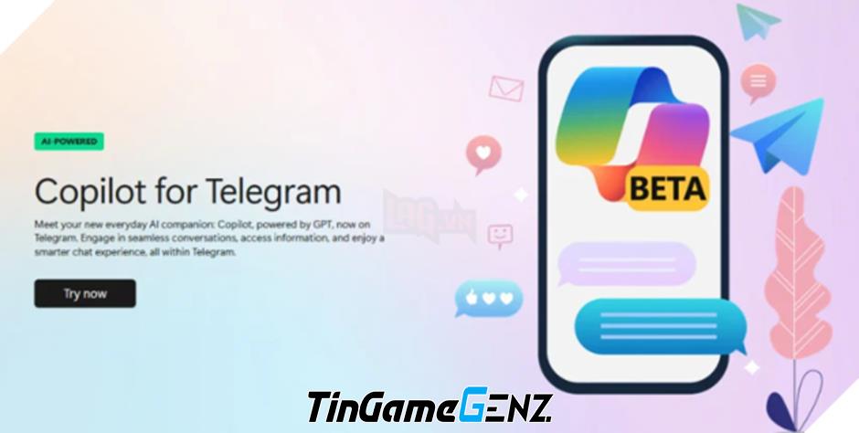 Microsoft tích hợp Bot Copilot vào ứng dụng Telegram.