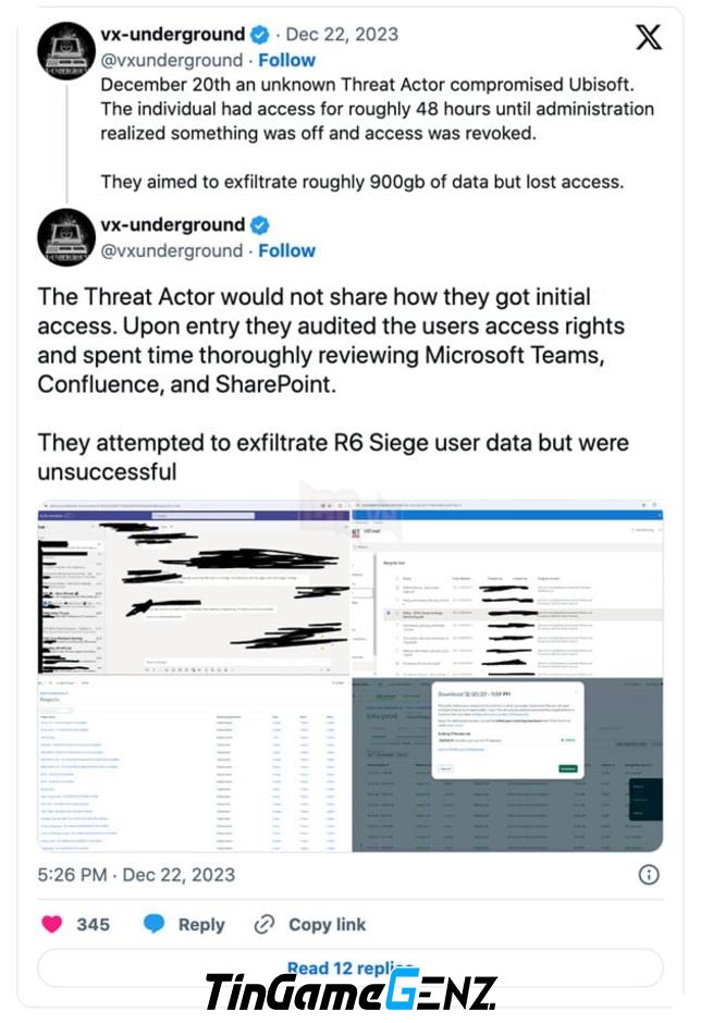 Nguy cơ rò rỉ dữ liệu hơn 900GB của Ubisoft