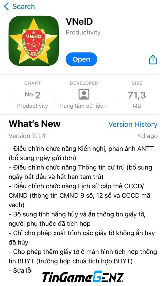 Phiên bản VNeID 2.1.4: Cập nhật tính năng mới gì?