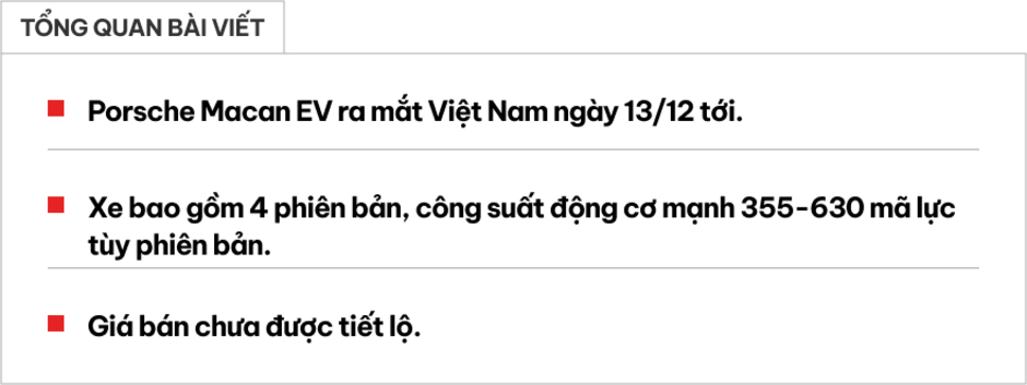 Porsche Macan 2024: Ra mắt Việt Nam tuần tới với động cơ điện 630 mã lực, tăng tốc ấn tượng gần siêu xe!
