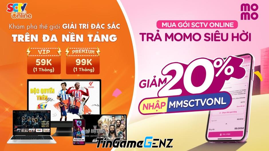 SCTVOnline và MoMo hợp tác khuyến mãi hấp dẫn