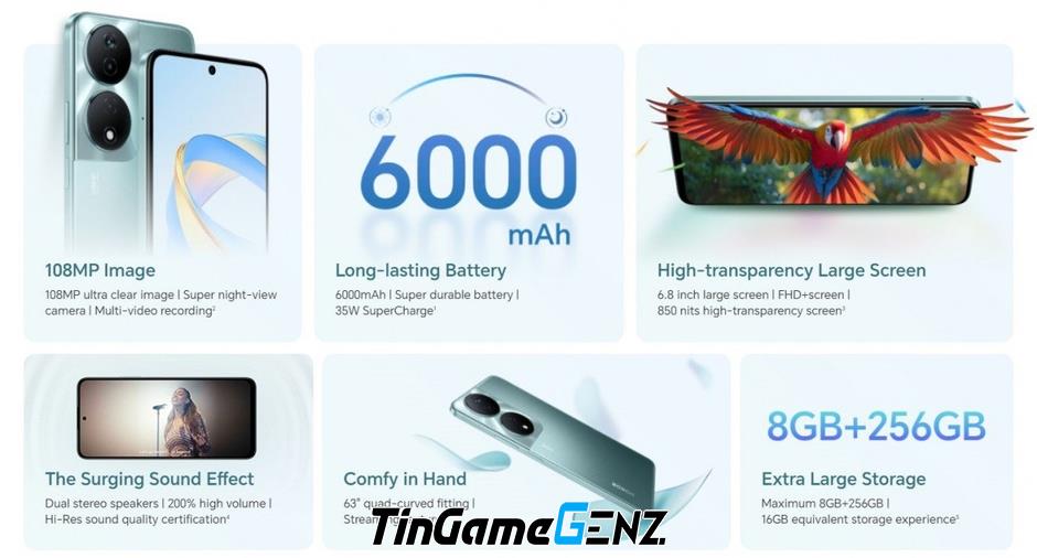 Smartphone tầm trung ra mắt: Pin 6.000 mAh, camera 108MP