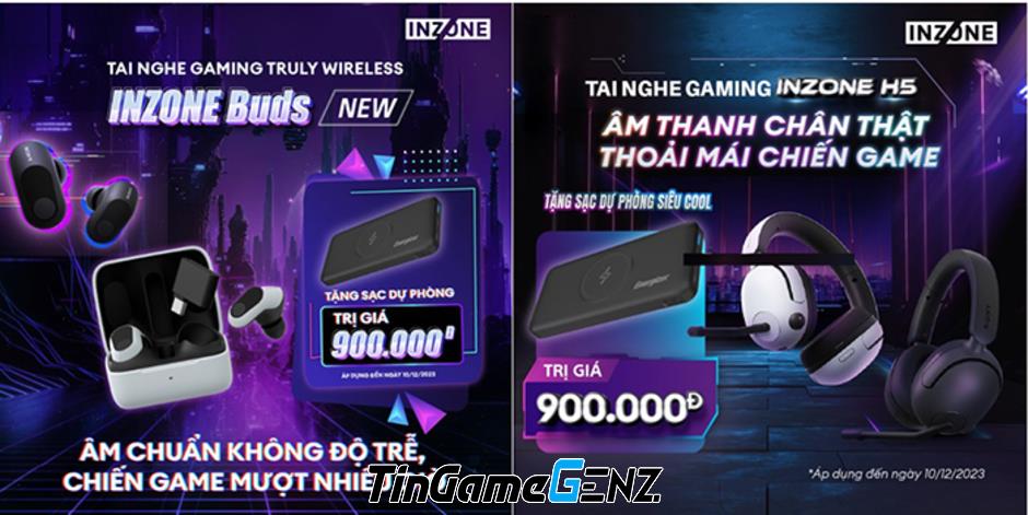 Sony giới thiệu INZONE Buds và INZONE H5 - bộ đôi tai nghe gaming không dây mới.