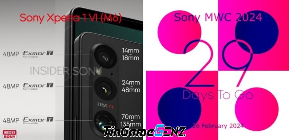 Sony Xperia 1 VI sẽ trang bị 3 camera 48MP, vượt trội hơn 3 lần so với iPhone 15 Pro.