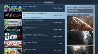 Steam Cải Thiện Trải Nghiệm Người Dùng Với Tab "Trending Free" Dành Cho Game và Demo Miễn Phí