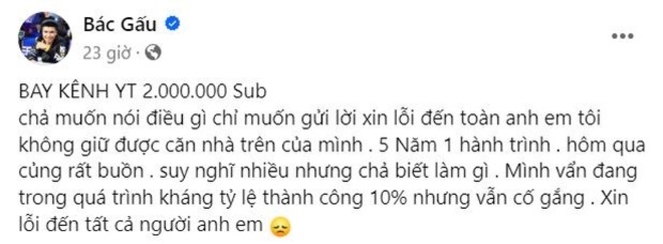 Streamer Free Fire cảnh báo kênh YouTube 2 triệu subs 