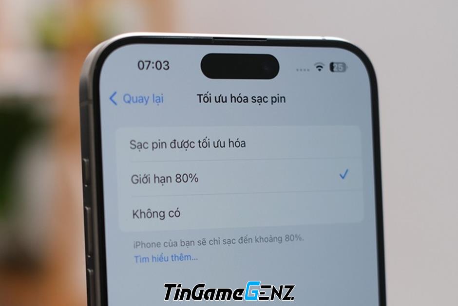 Tác dụng của việc giới hạn sạc iPhone 15 ở mức 80%