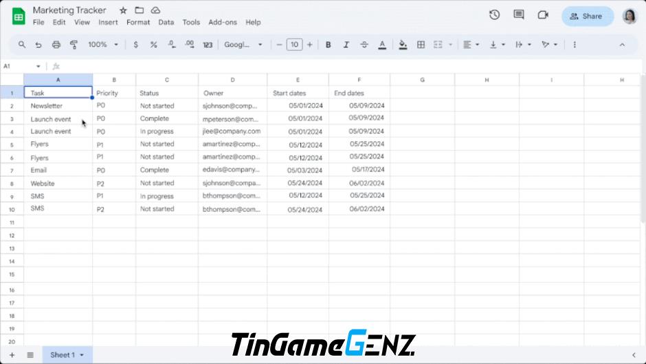 Tạo bảng đẹp và tiện lợi trên Google Sheets chỉ với một cú click chuột