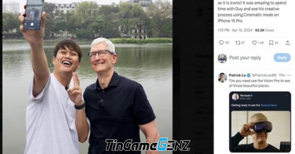 Tim Cook hướng dẫn Duy Thẩm làm video Cinematic trên iPhone 15 Pro