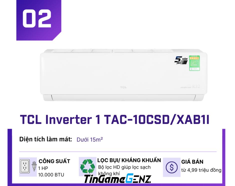 Top 5 điều hoà Inverter giá rẻ nhất tháng 5