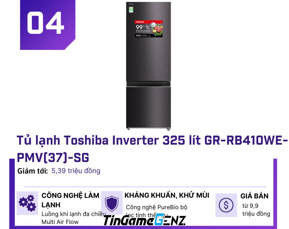 Top 5 tủ lạnh Inverter giảm giá mạnh trong tháng 2