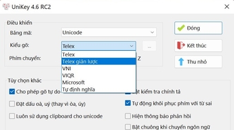 "Unikey 4.6 RC2 ra mắt kiểu gõ "TELEX giản lược" và sửa lỗi gõ "W" thành "Ư""
