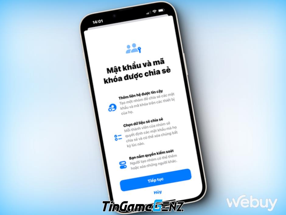 Việc chia sẻ mật khẩu gia đình trở nên đơn giản hơn trên iOS 17.